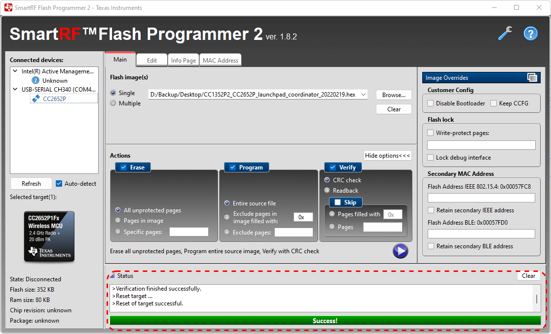 Flash programmer 2 - finish flashing