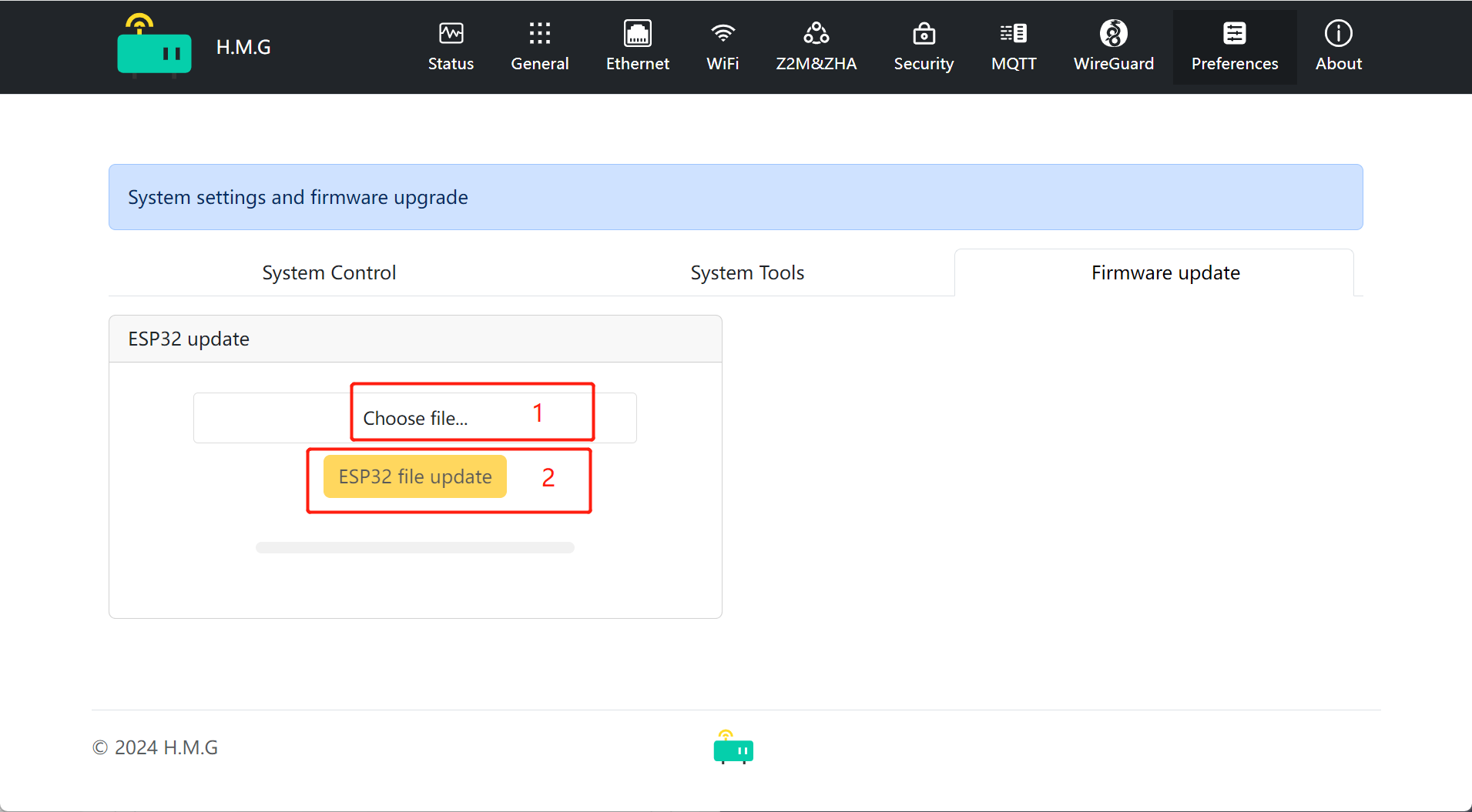 HMG ESP32 OTA Flashing
