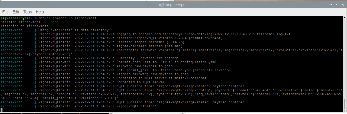 HMG Zigbee2MQTT in Docker